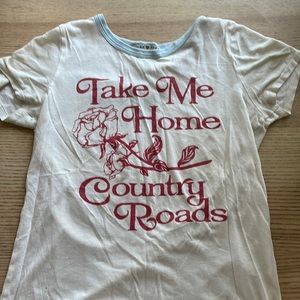Junk Food Take Me Home Country Roads ringer tee, Size S